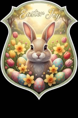 Springtime Meadow Easter Joy Illustration Tee