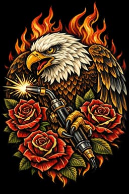 American Traditional Eagle Welding Art