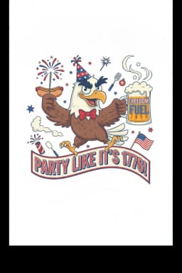 Funny Independence Themed Apparel Design