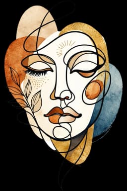 Single Line Abstract Face Art