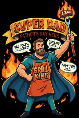 Super Dad Grill Hero Tee