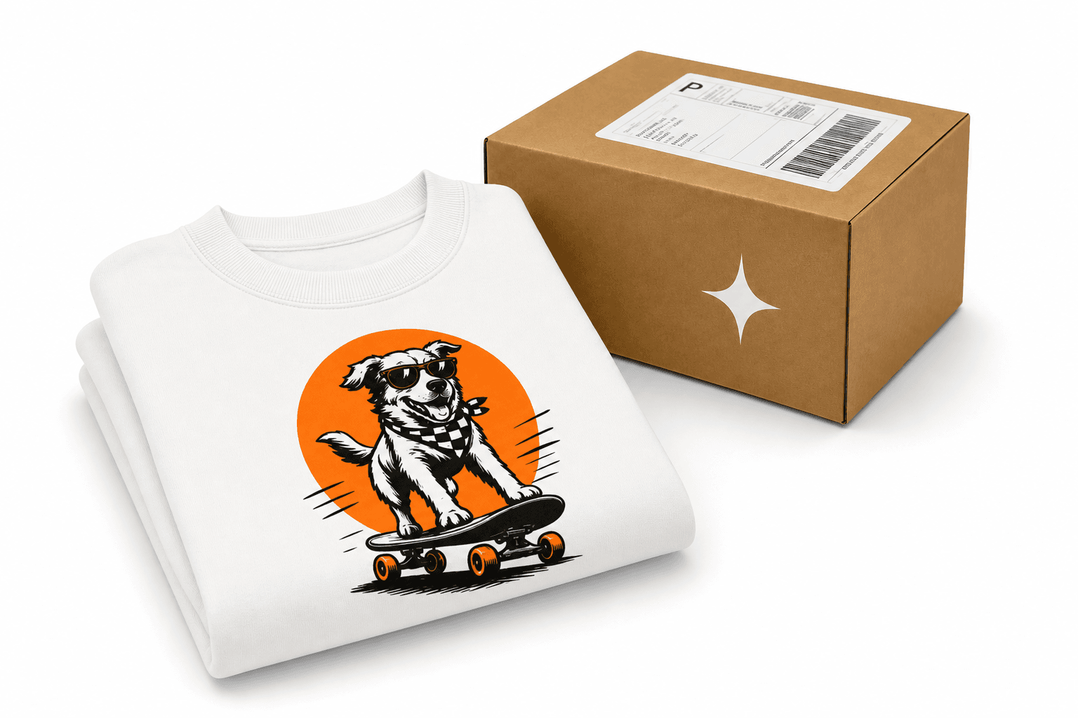 We print and ship step for creating custom apparel