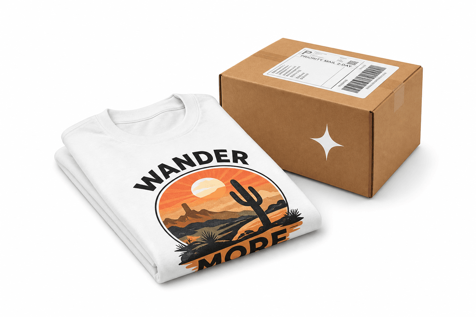 We print and ship step for creating custom apparel