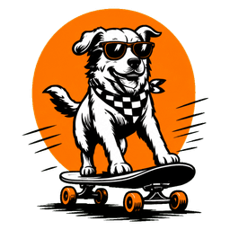 Cool dog skateboard graphic tee preview