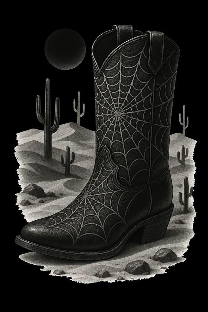 Western Goth Cowboy Boot Art