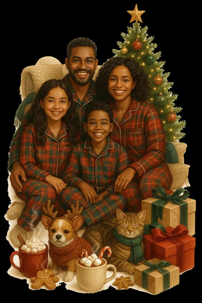 Festive Family Pajama Gathering