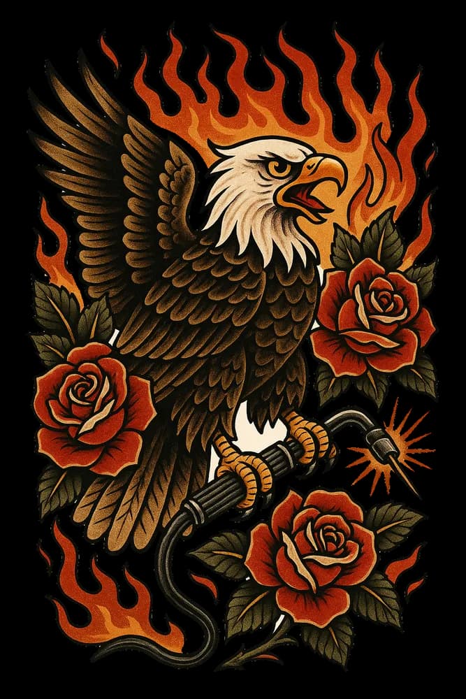 American Traditional Eagle Welding Art