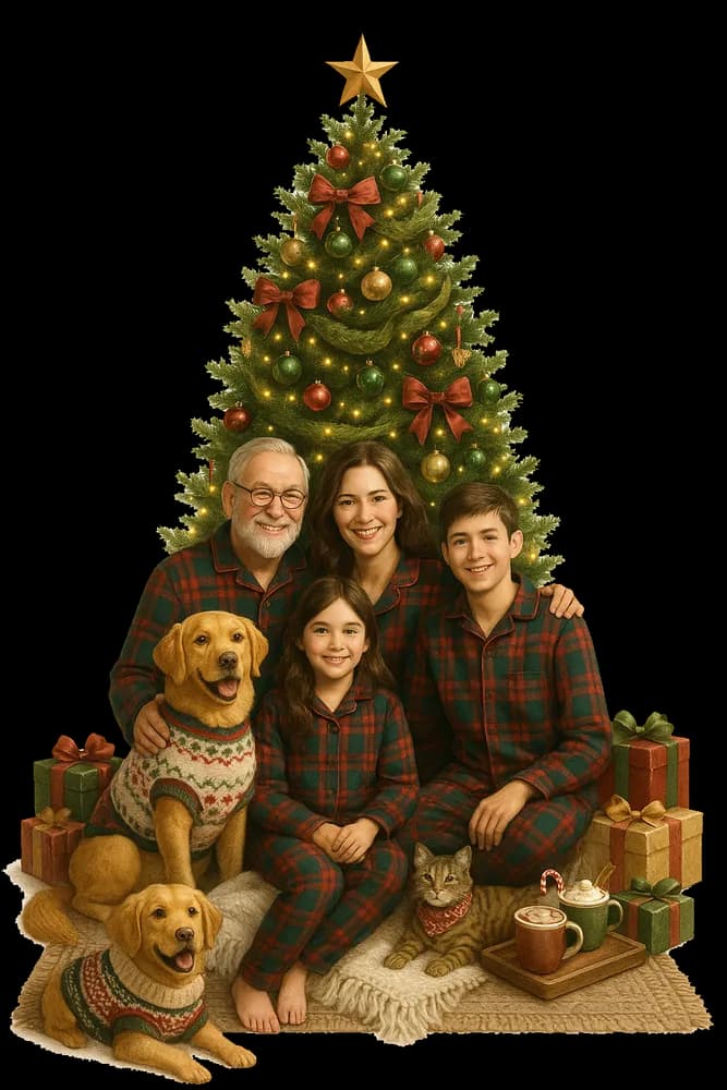 Festive Family Pajama Gathering