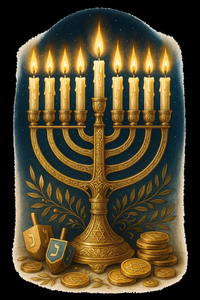 Festive Menorah Glow