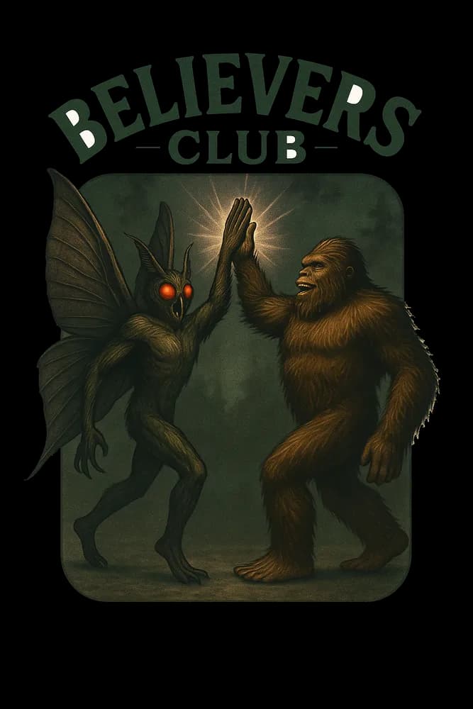 Mothman and Bigfoot High-Five