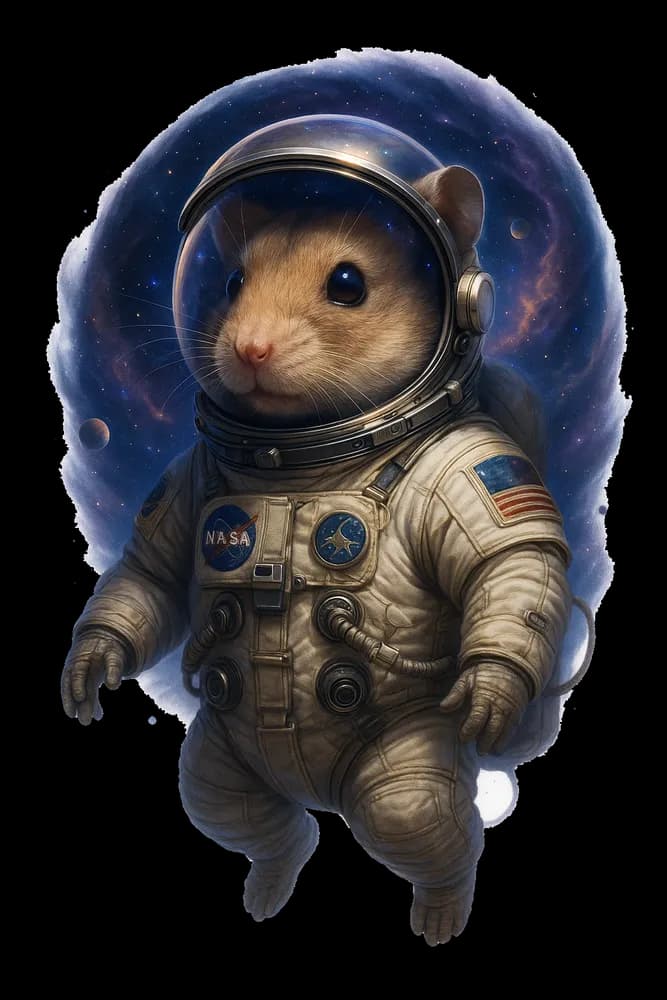 Astronaut Hamster in Space