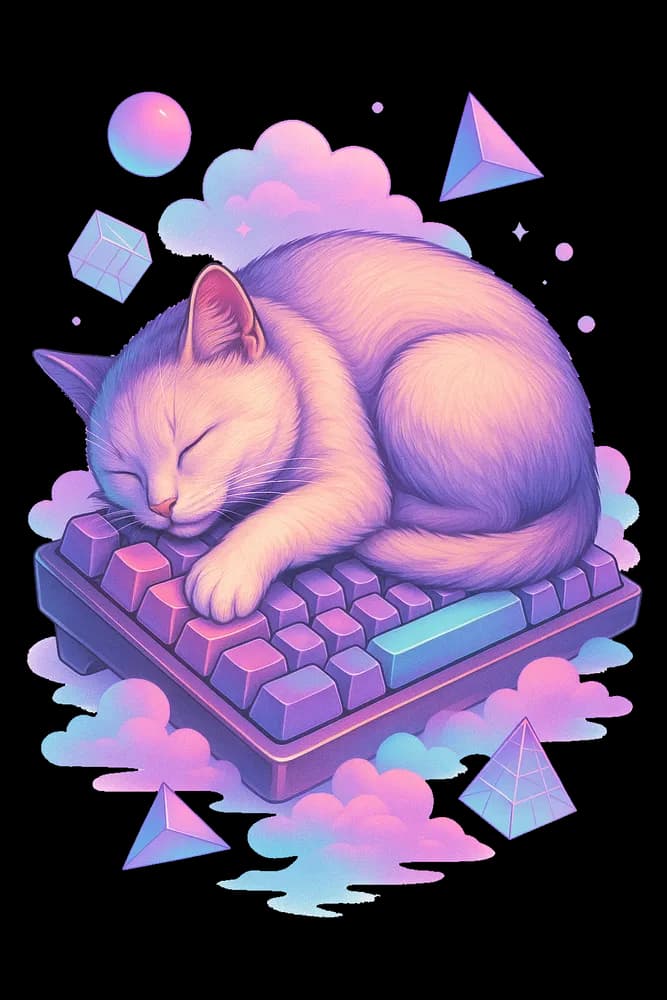 Cozy Cat on Keyboard
