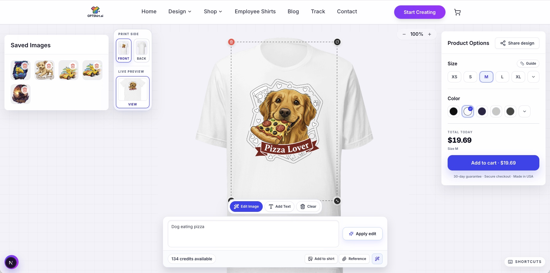 AI Shirt Maker & AI T-Shirt Design AI | GPTShirt.ai