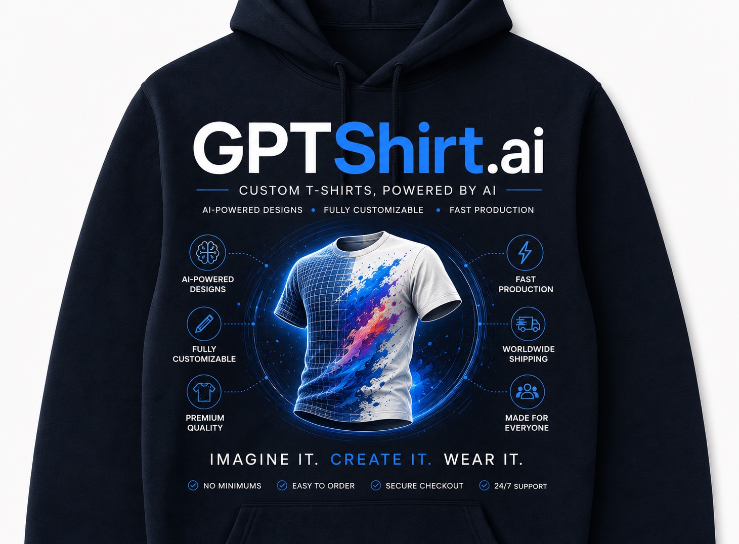 Design Your Own Hoodies | Custom AI Hoodies | GPTShirt.ai