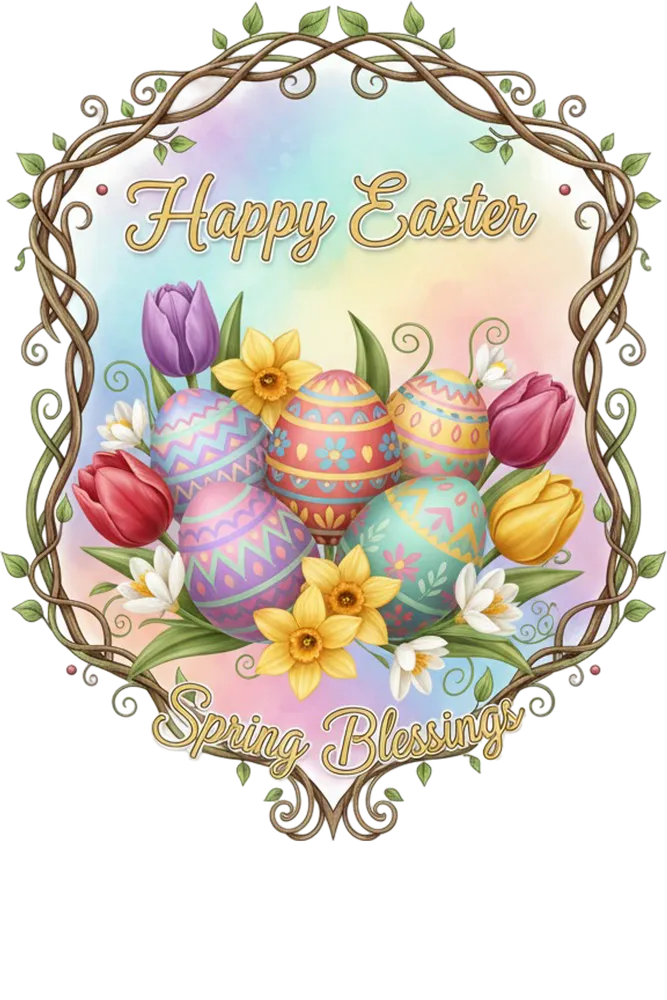 Pastel Spring Floral Easter Celebration Tee