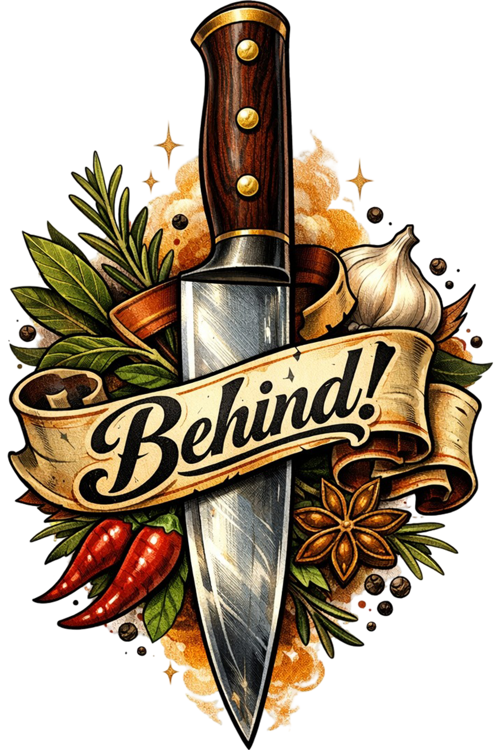 Traditional Tattoo Kitchen Knife