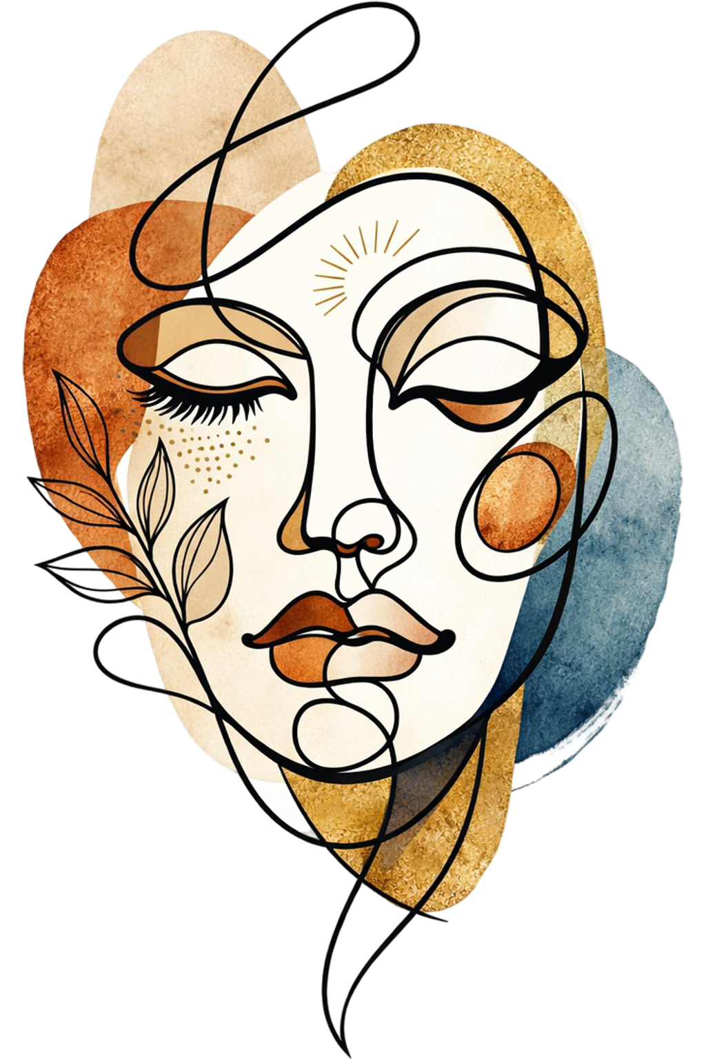 Single Line Abstract Face Art