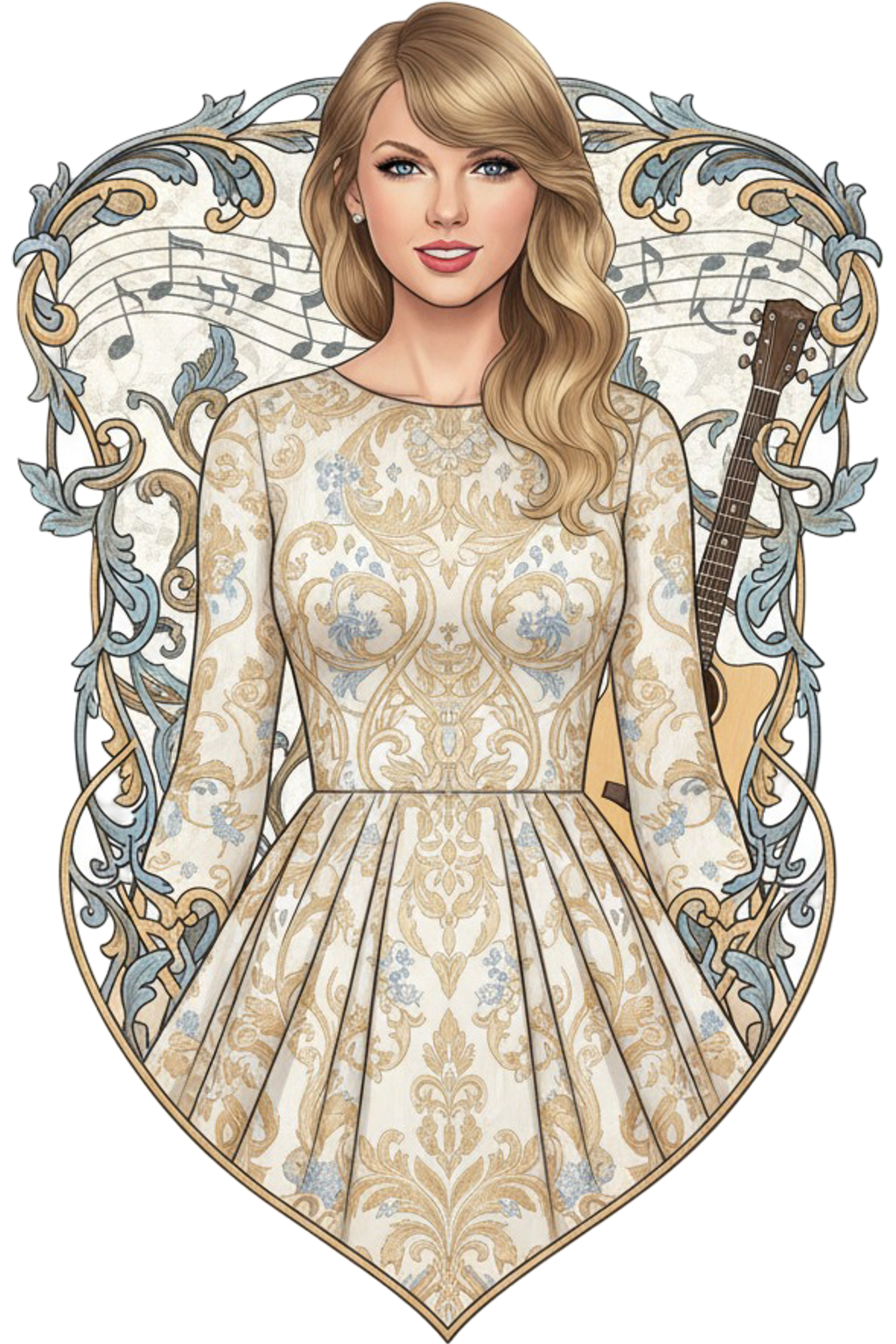 Elegant Pop Icon Portrait Tee